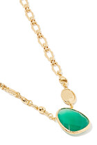 Scapulaire Billy Necklace, Gold-Plated Metal & Green Onyx